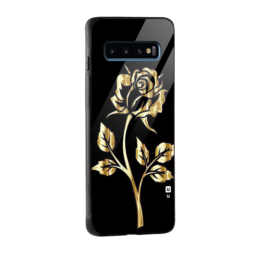 Gold Rose Glass Back Case for Galaxy S10
