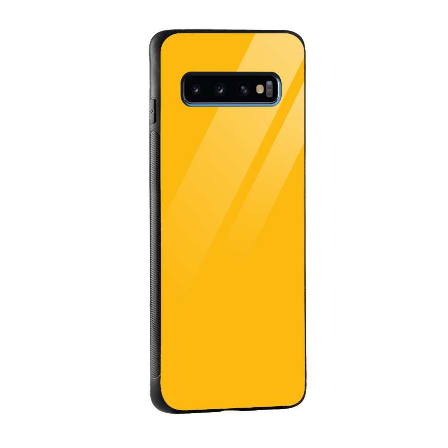 Gold Yellow Glass Back Case for Galaxy S10