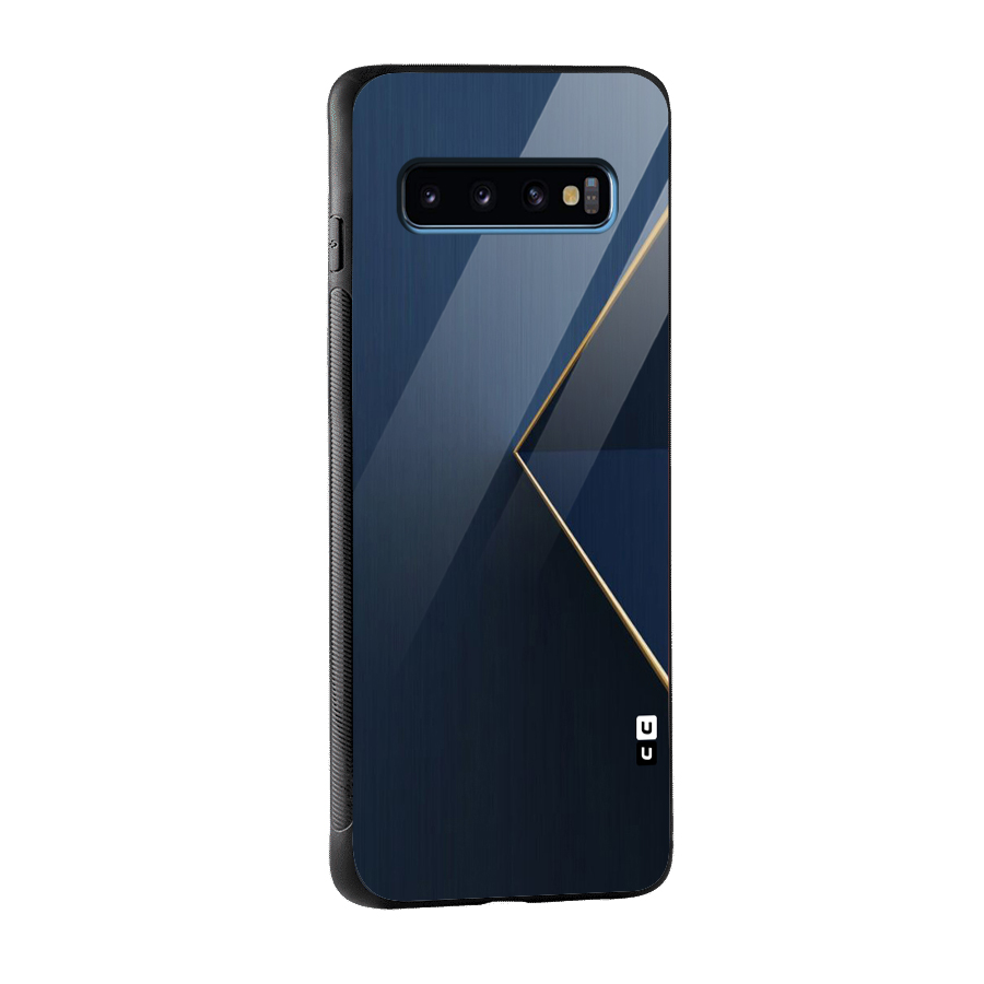 Golden Blue Triangle Glass Back Case for Galaxy S10