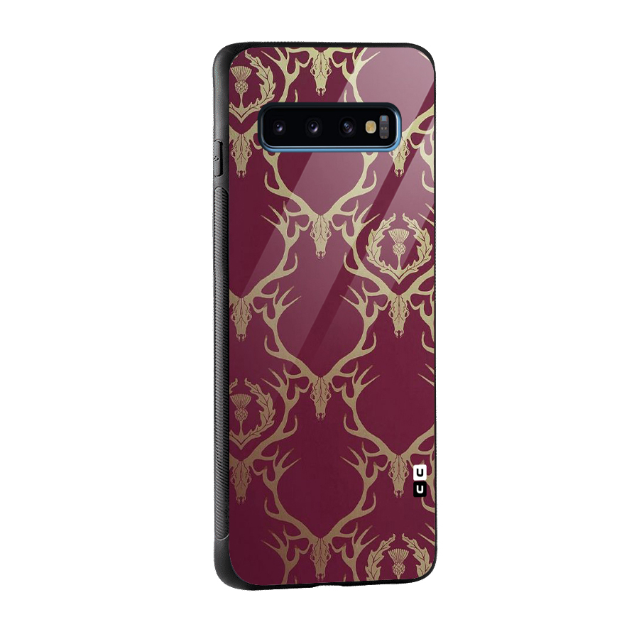 Golden Bull Design Glass Back Case for Galaxy S10
