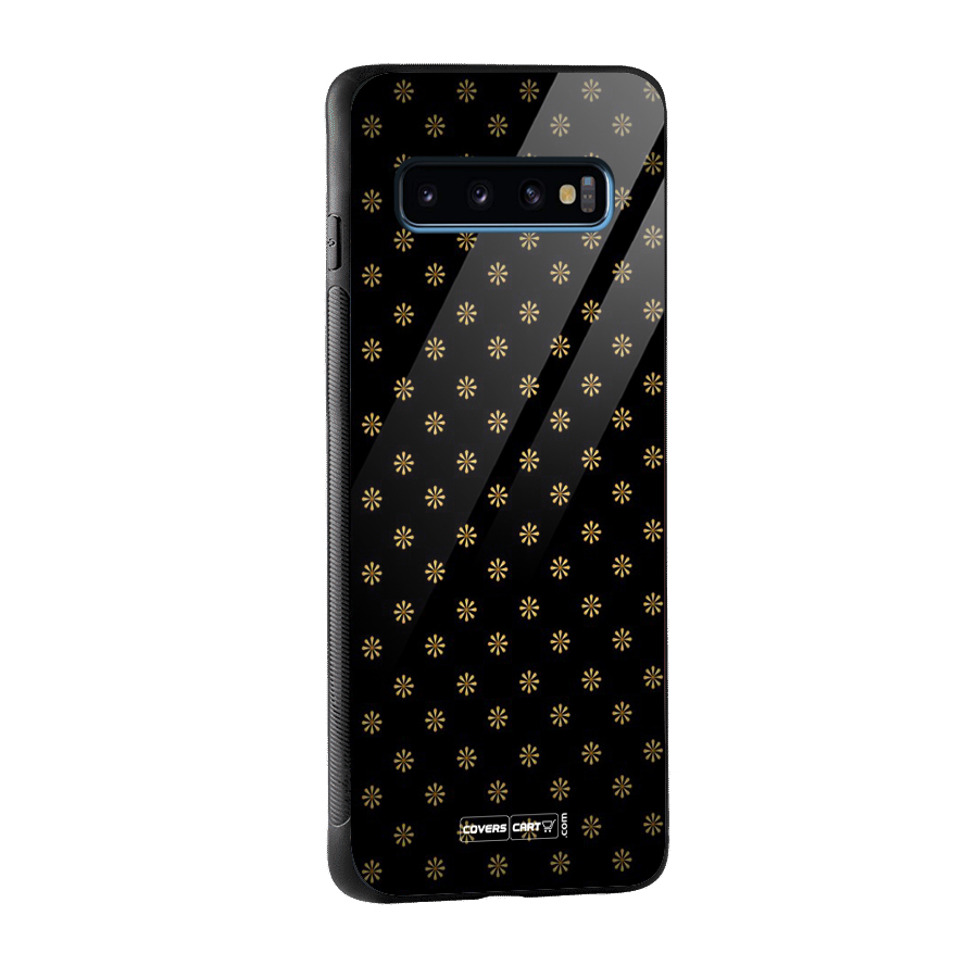 Golden Flowers Glass Back Case for Galaxy S10