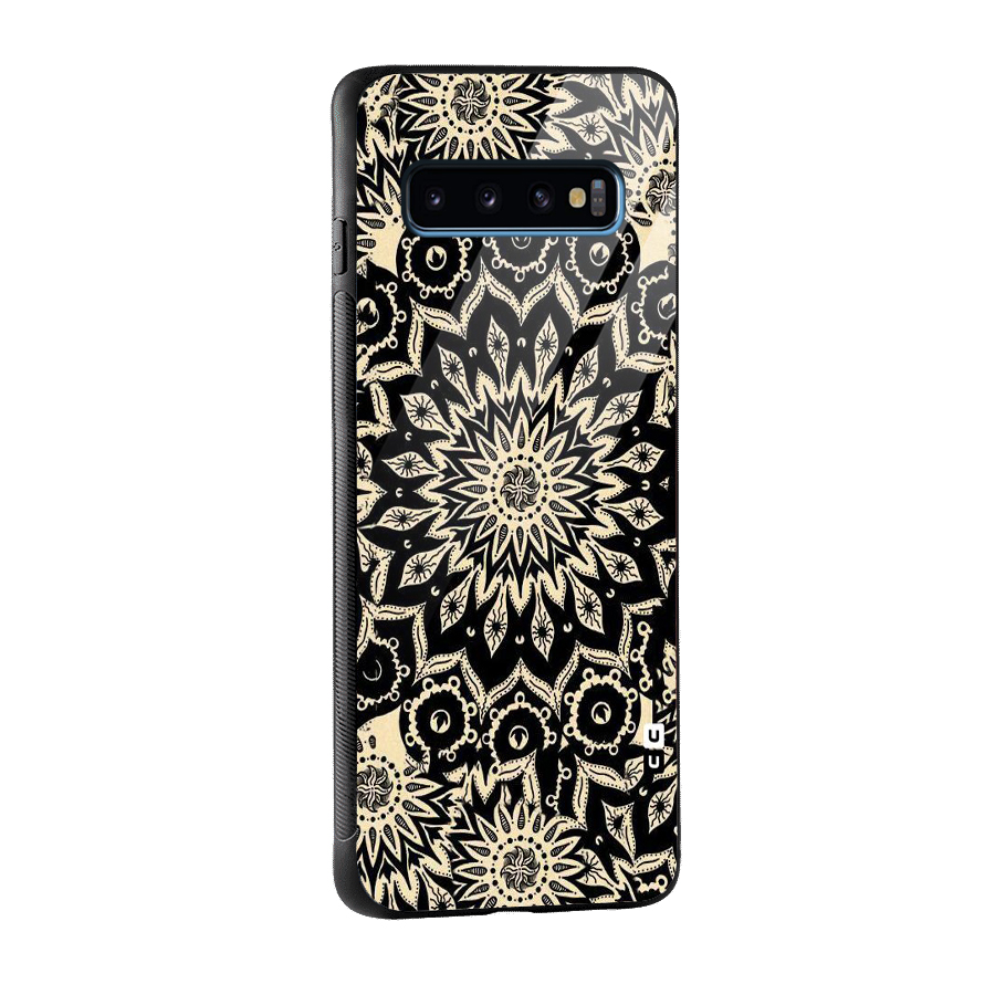 Golden Mandala Glass Back Case for Galaxy S10