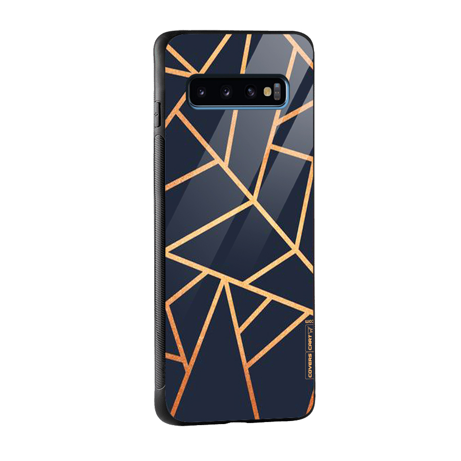 Golden Pattern Glass Back Case for Galaxy S10