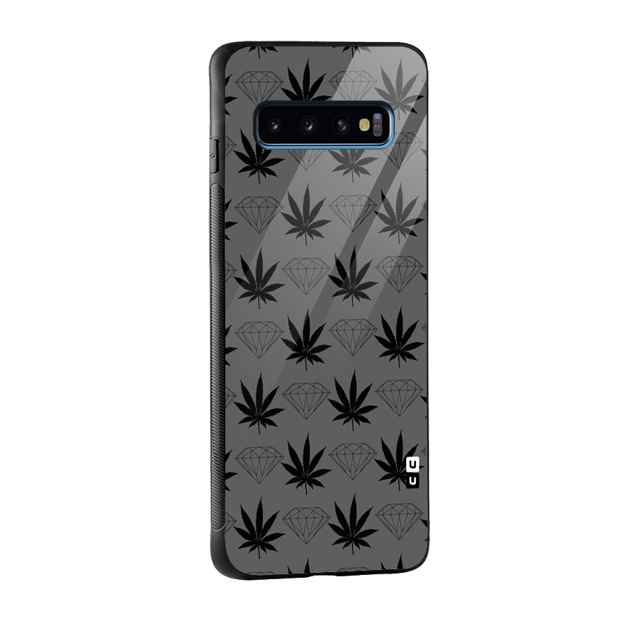 Grass Diamond Glass Back Case for Galaxy S10