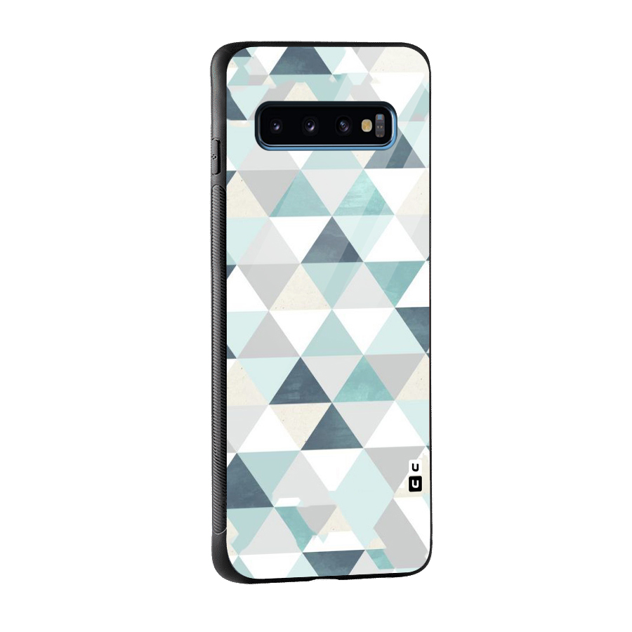 Green And Grey Pattern Glass Back Case for Galaxy S10