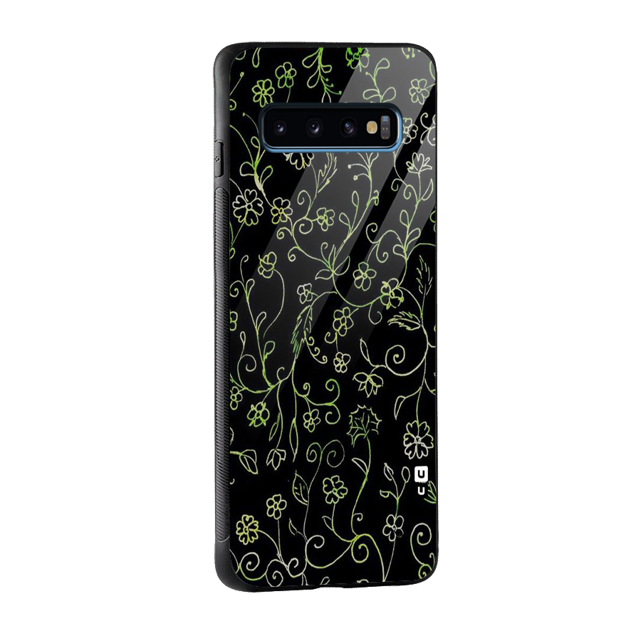 Green Leaves Glass Back Case for Galaxy S10