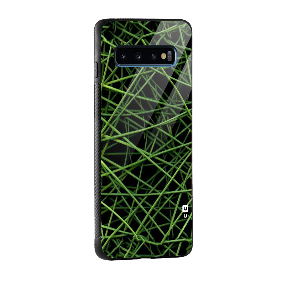 Green Lines Glass Back Case for Galaxy S10