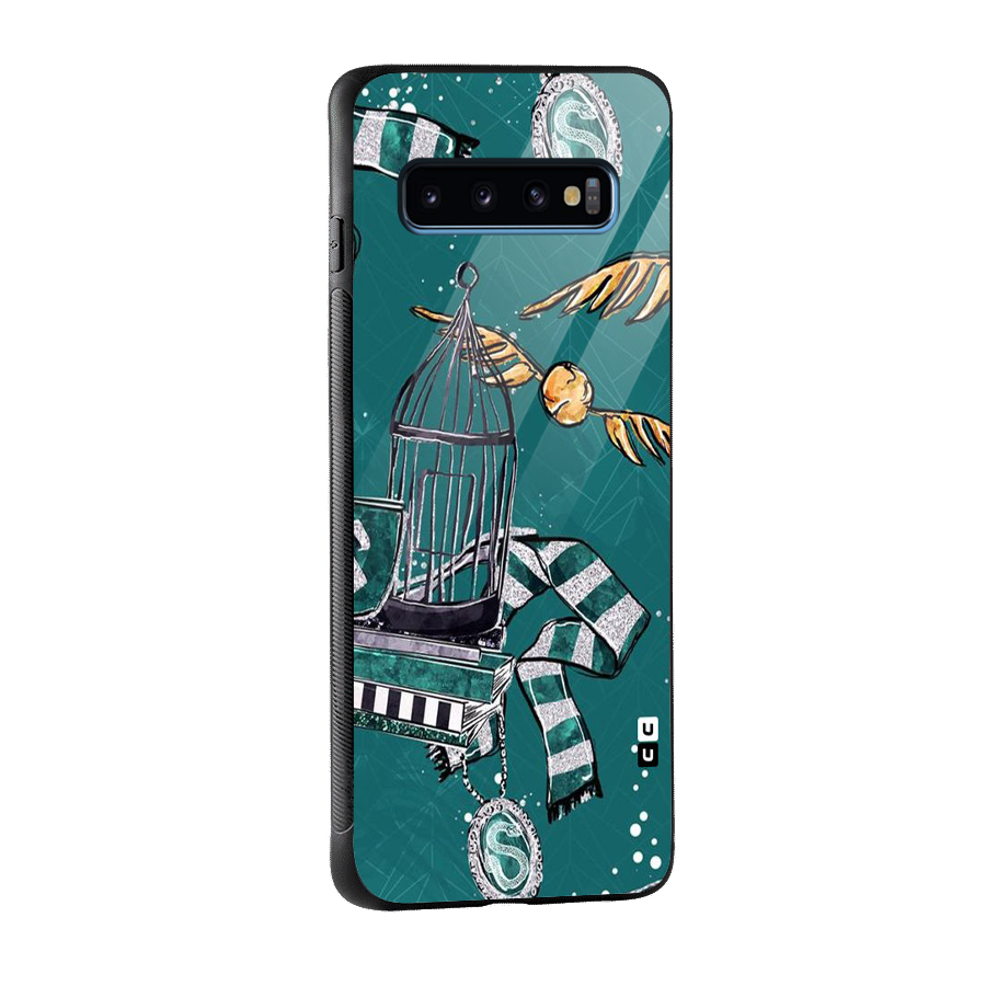 Green Scarf Glass Back Case for Galaxy S10
