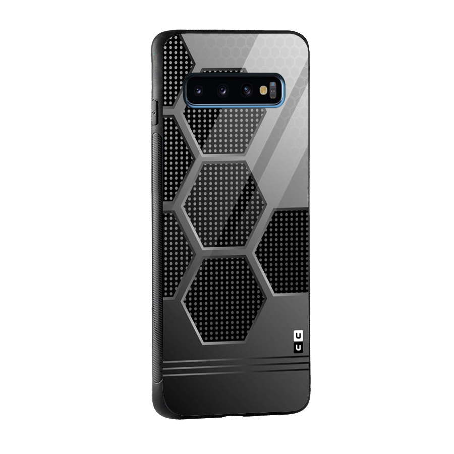 Grey Black Hexa Glass Back Case for Galaxy S10