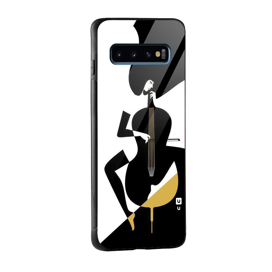Guitar Women Glass Back Case for Galaxy S10