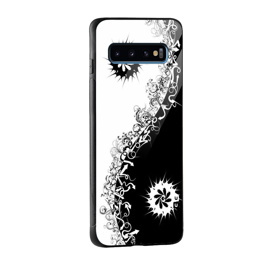 Half Peace Design Glass Back Case for Galaxy S10
