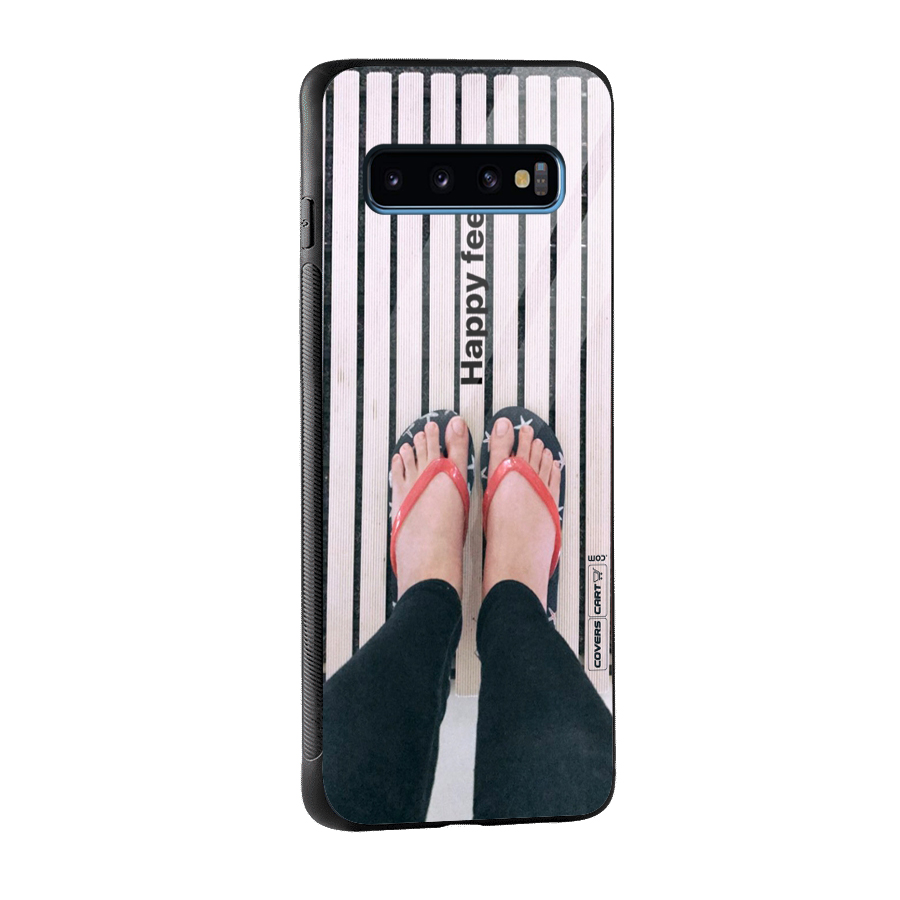 Happy Feet Glass Back Case for Galaxy S10