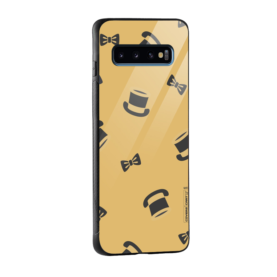 Hat and Bow Tie Glass Back Case for Galaxy S10