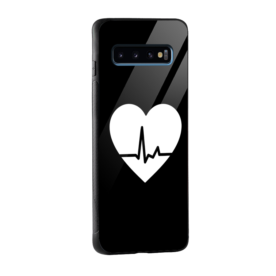 Heart Beat Glass Back Case for Galaxy S10