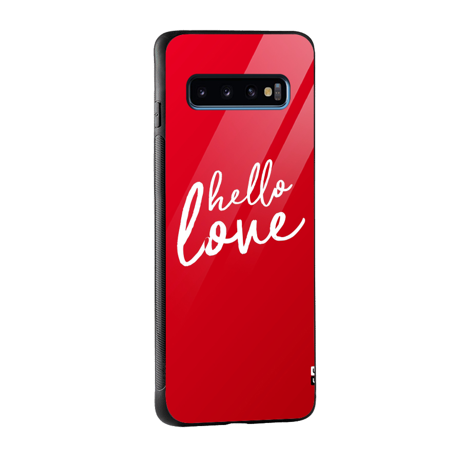 Hello Love Glass Back Case for Galaxy S10