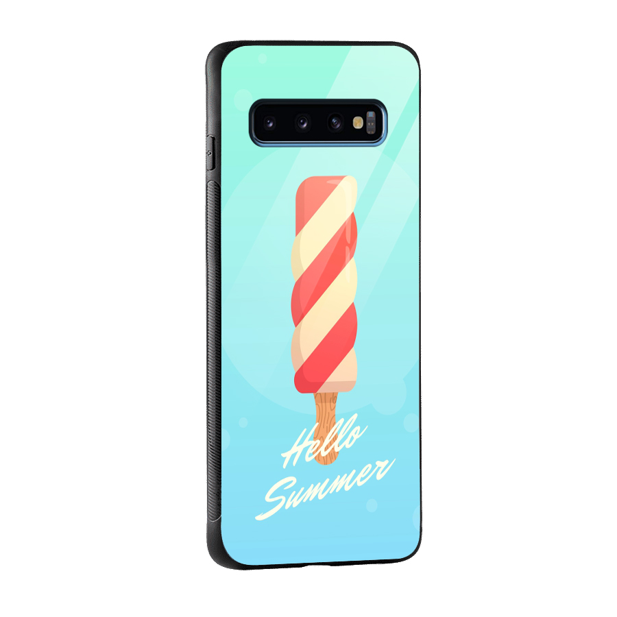 Hello Summer Glass Back Case for Galaxy S10