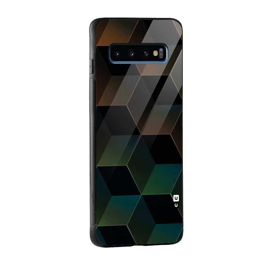 Hexagonal Design Glass Back Case for Galaxy S10