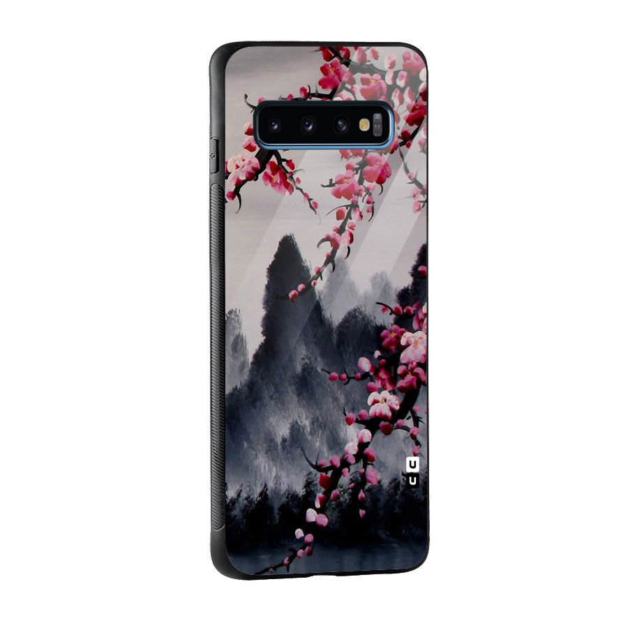 Hills And Blossoms Glass Back Case for Galaxy S10