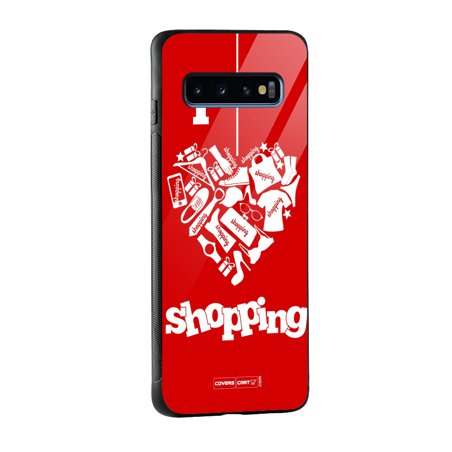 I Love Shopping Glass Back Case for Galaxy S10