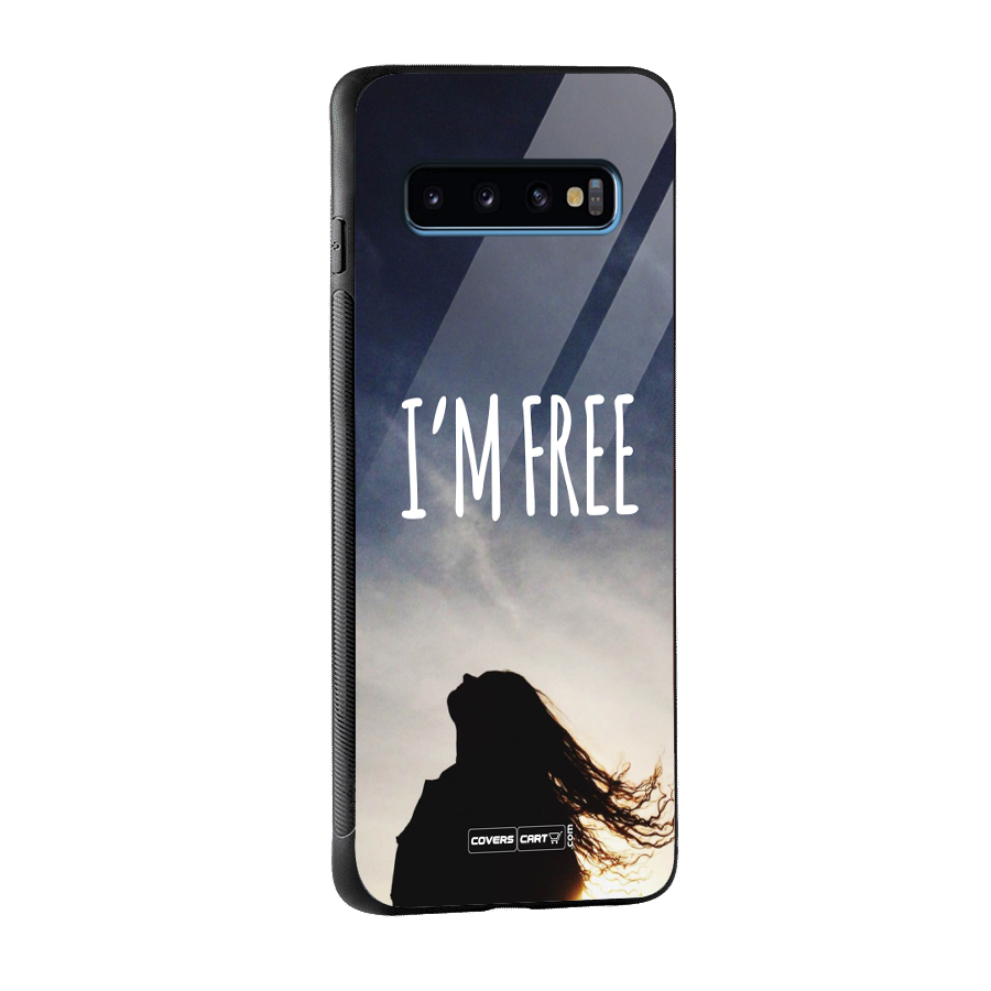 I m Free Glass Back Case for Galaxy S10