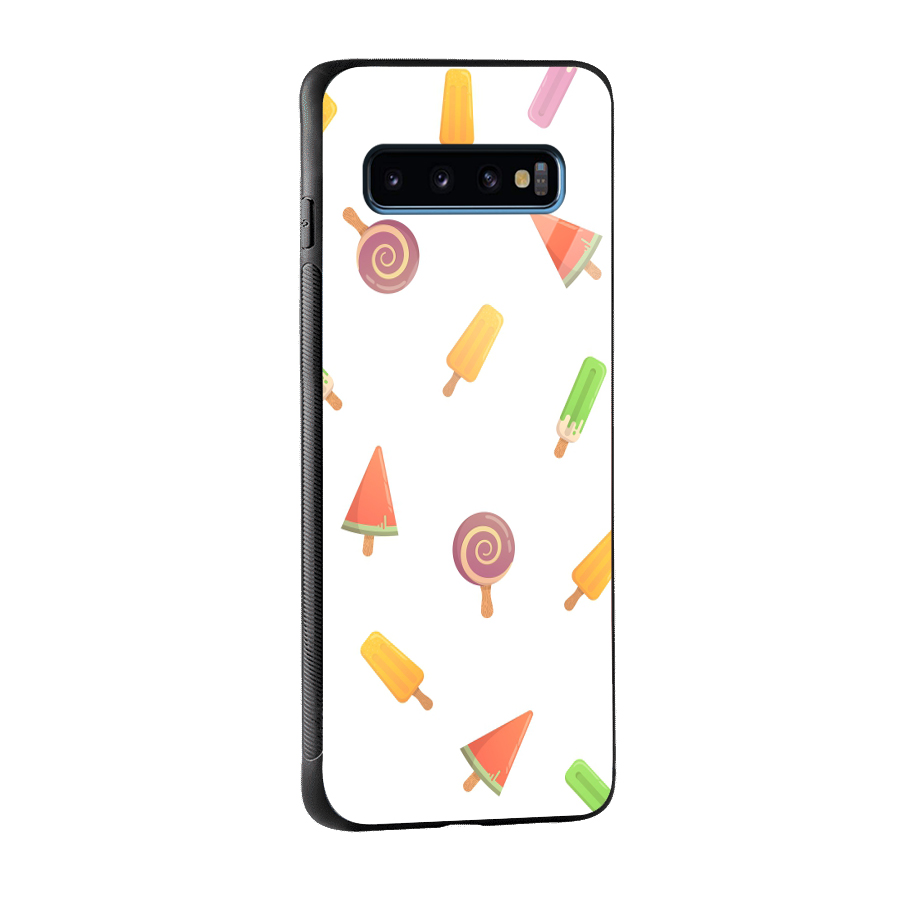 Ice Cream Colors Glass Back Case for Galaxy S10
