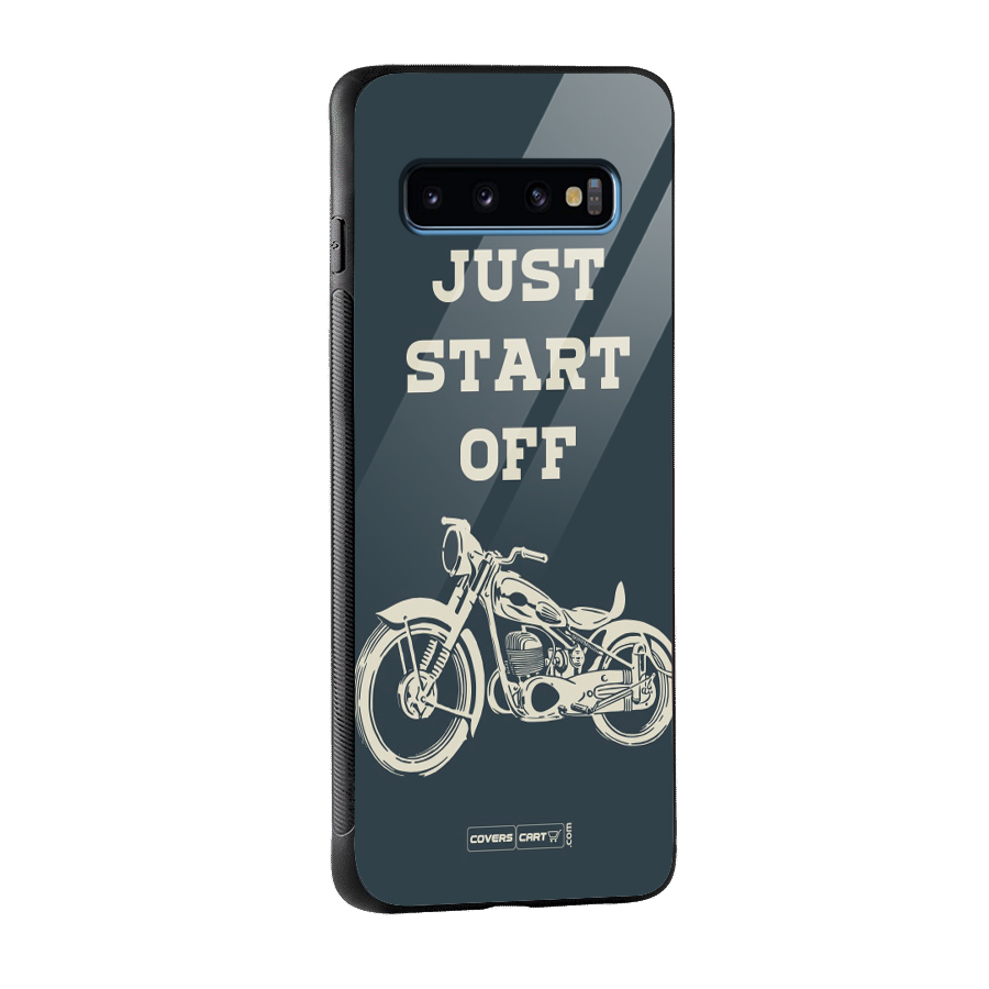Just Start Off Glass Back Case for Galaxy S10