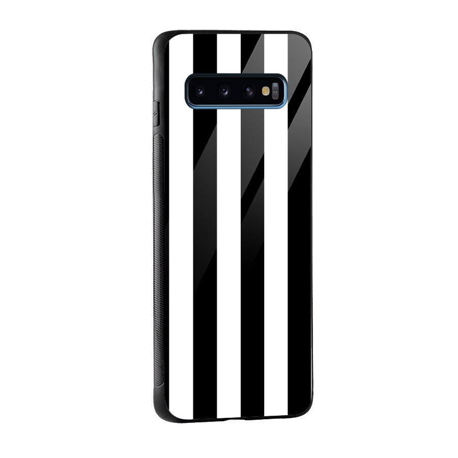 Lavish Black Stripes Glass Back Case for Galaxy S10