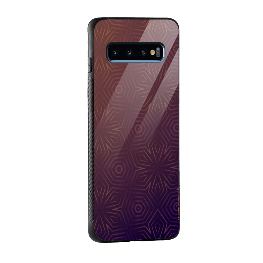 Lavish Purple Pattern Glass Back Case for Galaxy S10