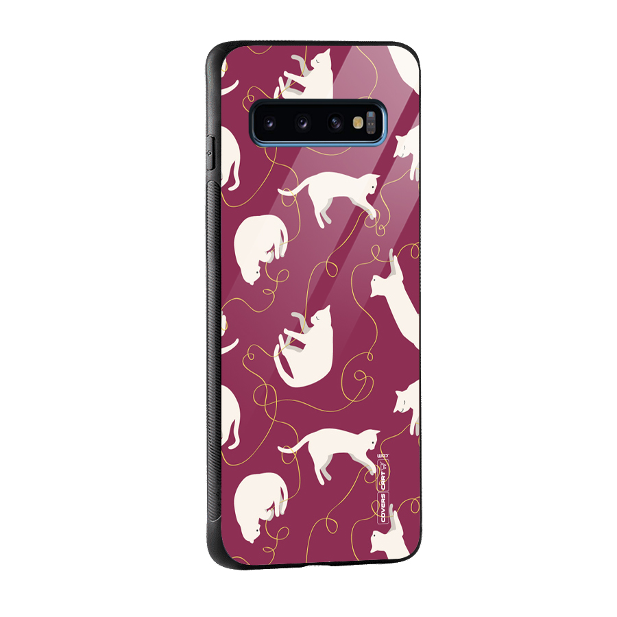 Lazy Kitty Glass Back Case for Galaxy S10