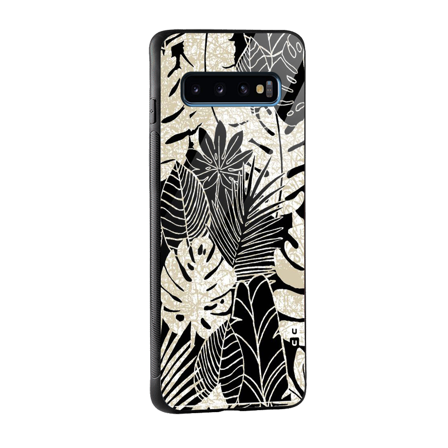 Leaf Pattern Glass Back Case for Galaxy S10