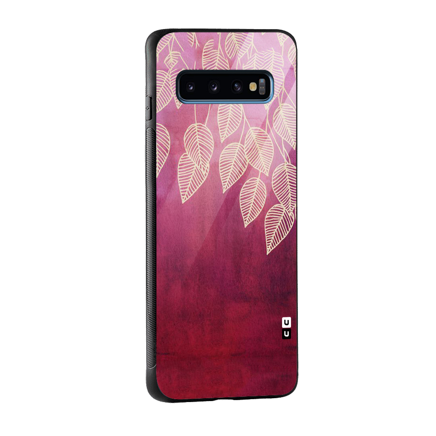 Leafy Outline Glass Back Case for Galaxy S10