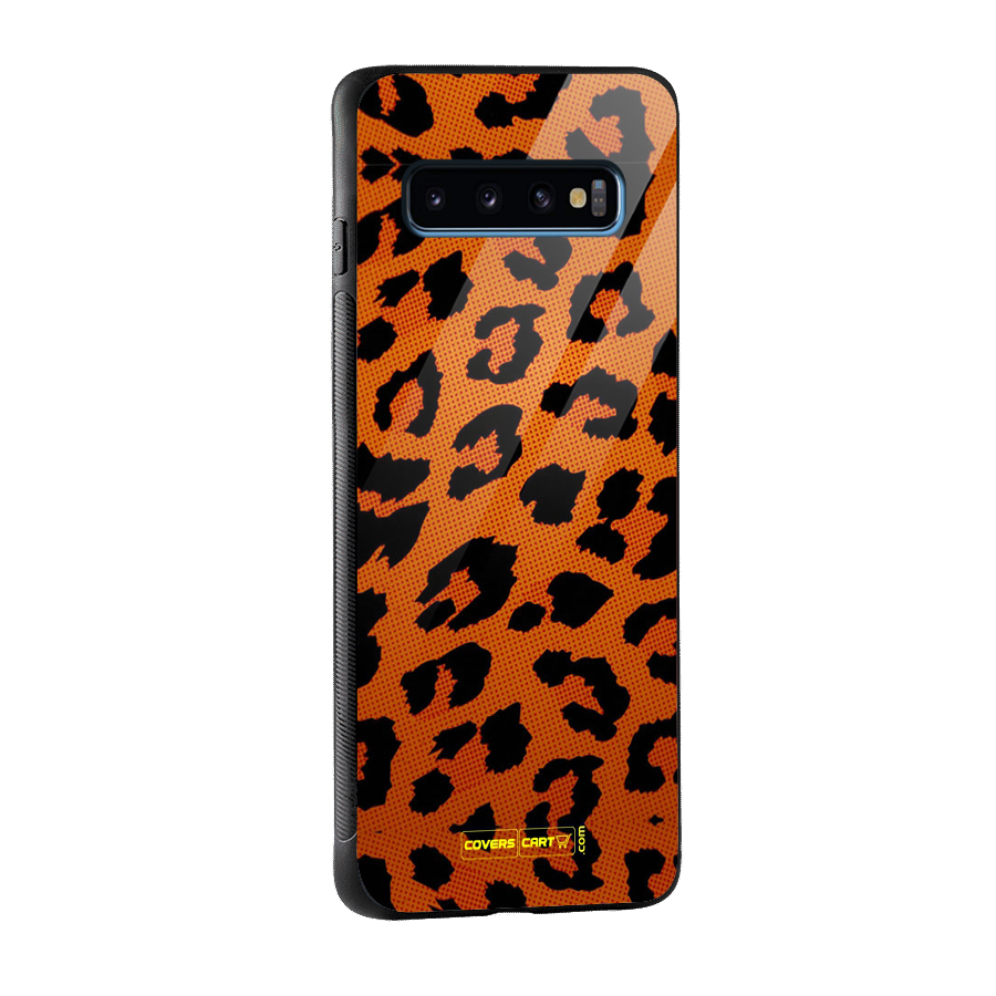 Leopard Glass Back Case for Galaxy S10