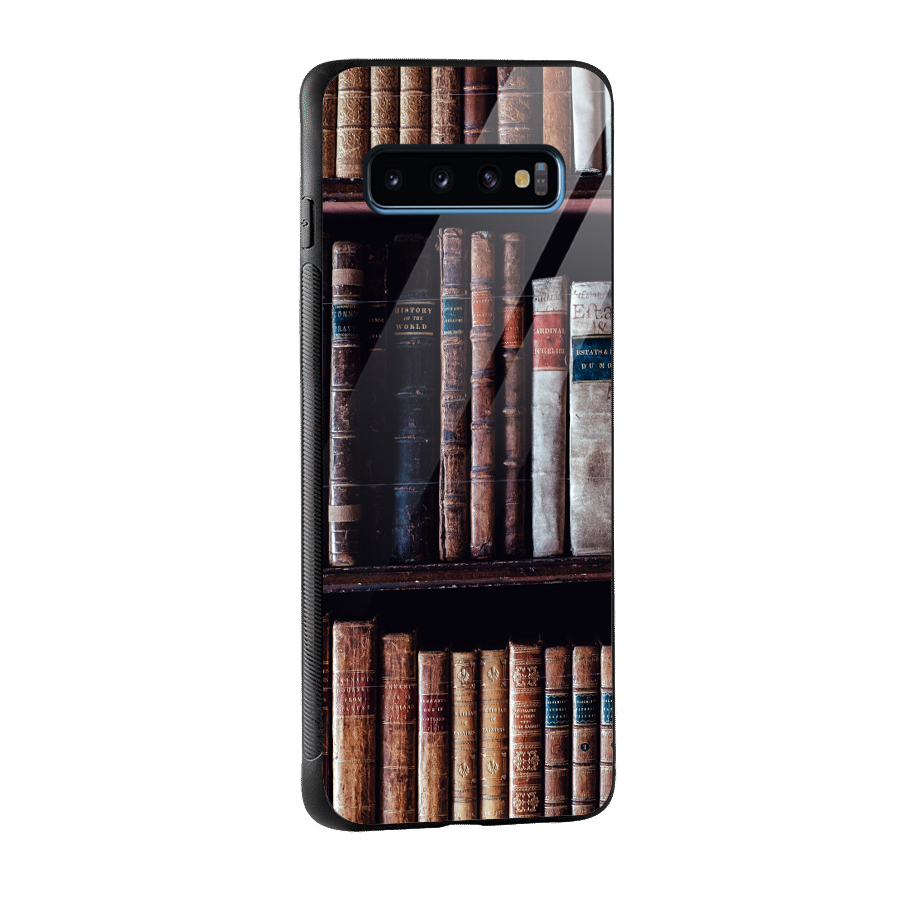 Library Love Glass Back Case for Galaxy S10