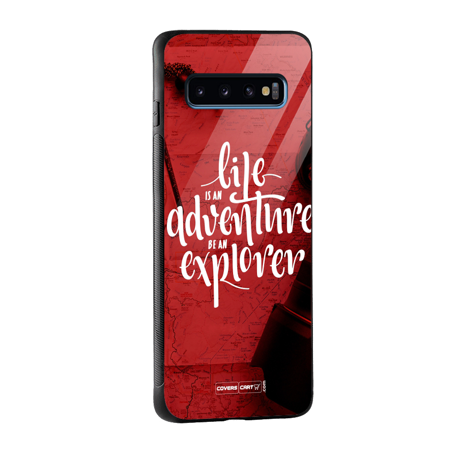 Life Adventure Explorer Glass Back Case for Galaxy S10