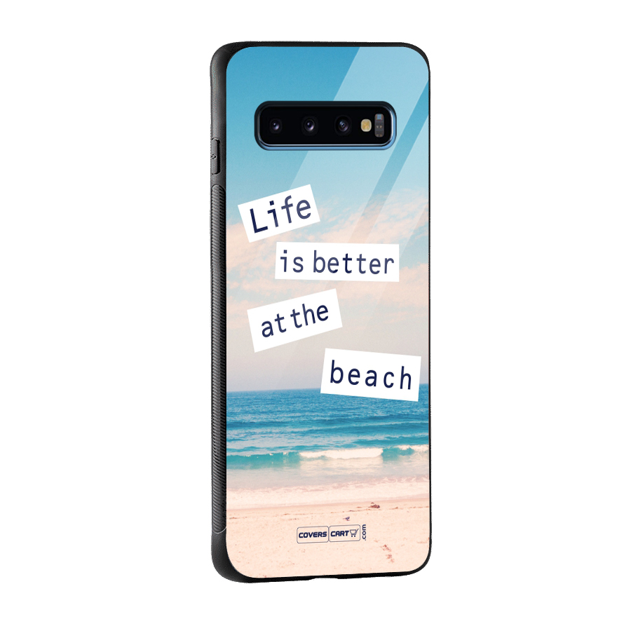 Life is better at the Beach Glass Back Case for Galaxy S10