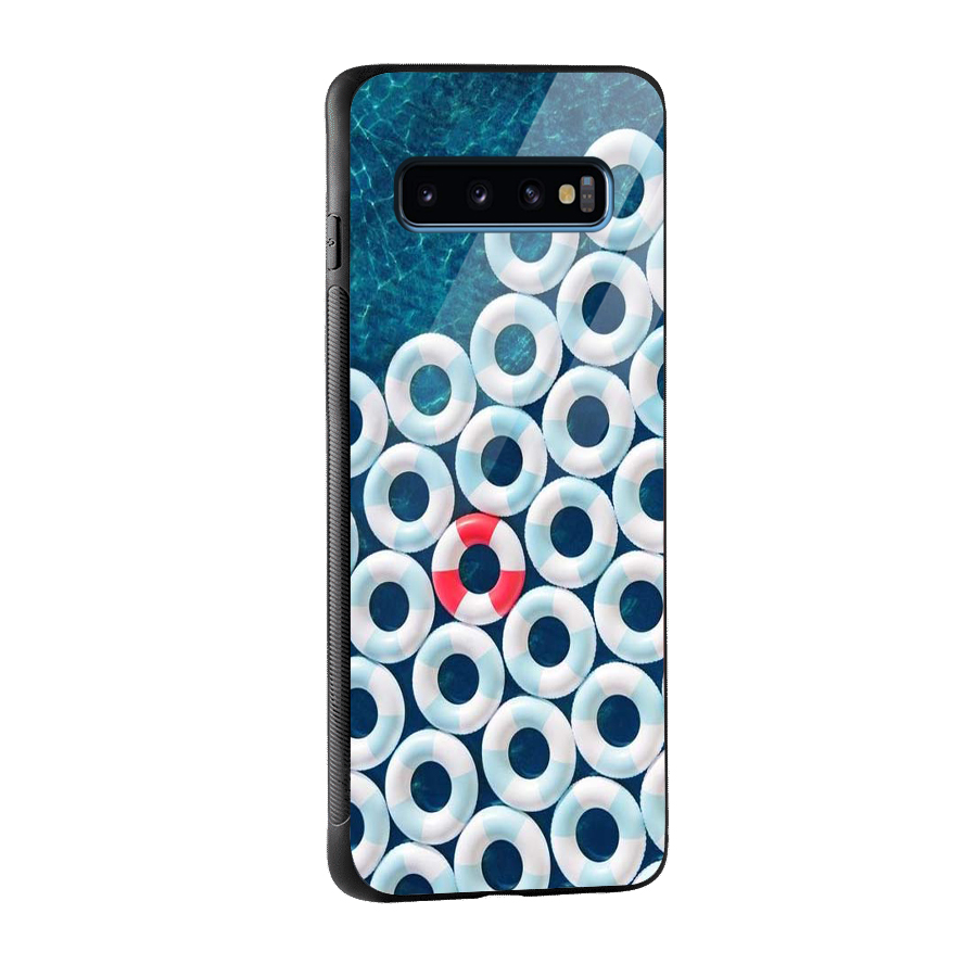 Light Blue Allure Glass Back Case for Galaxy S10