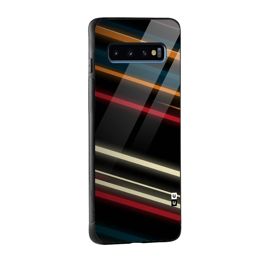 Light Diagonal Stripes Glass Back Case for Galaxy S10