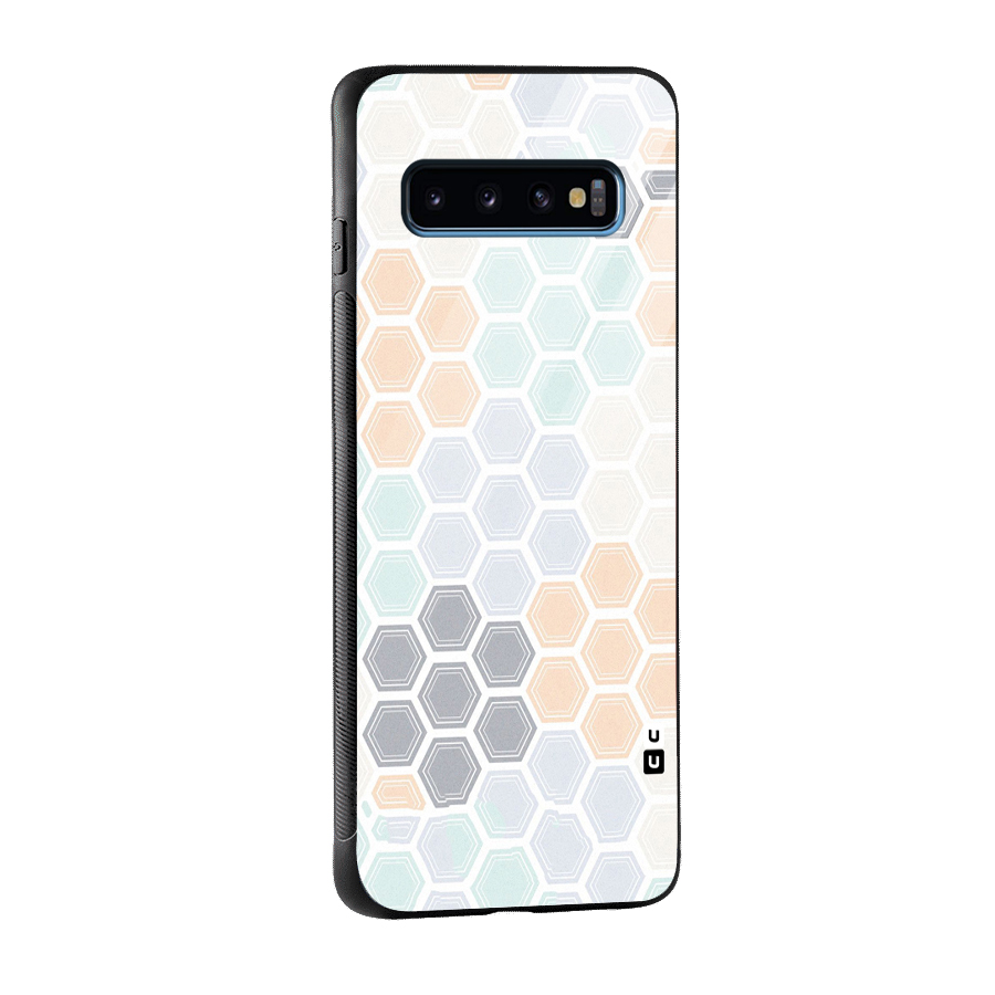 Light Hexagons Glass Back Case for Galaxy S10