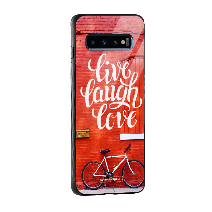 Live Laugh Love Glass Back Case for Galaxy S10