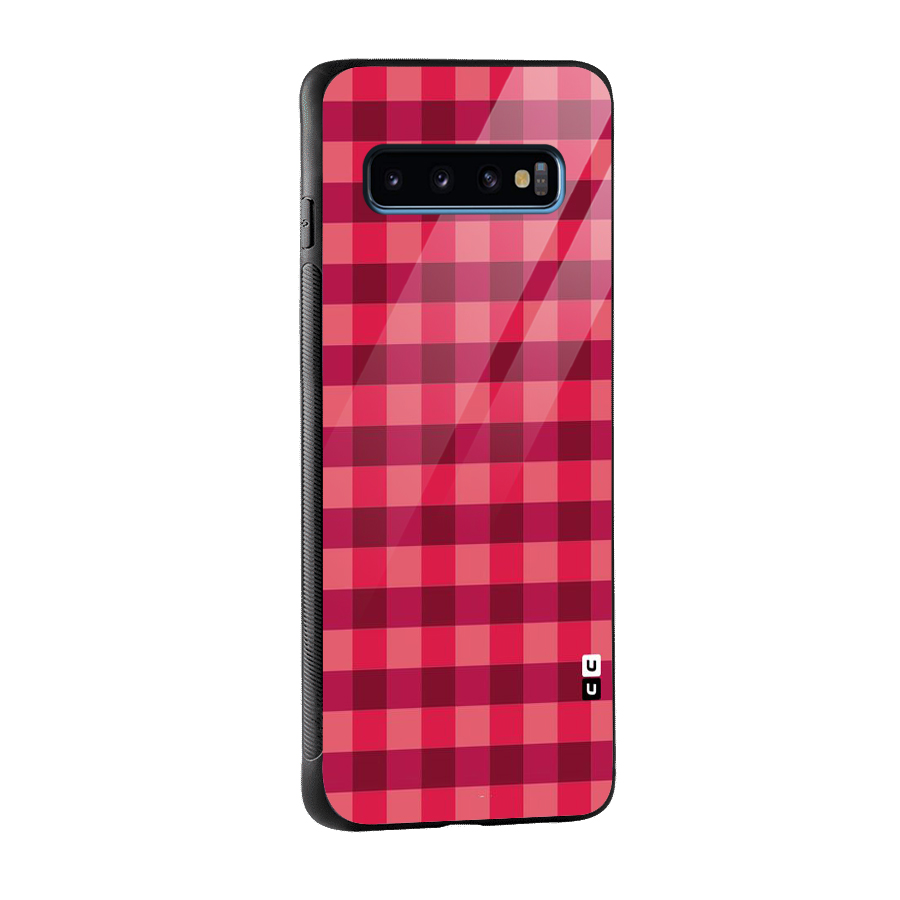 Love Checks Glass Back Case for Galaxy S10