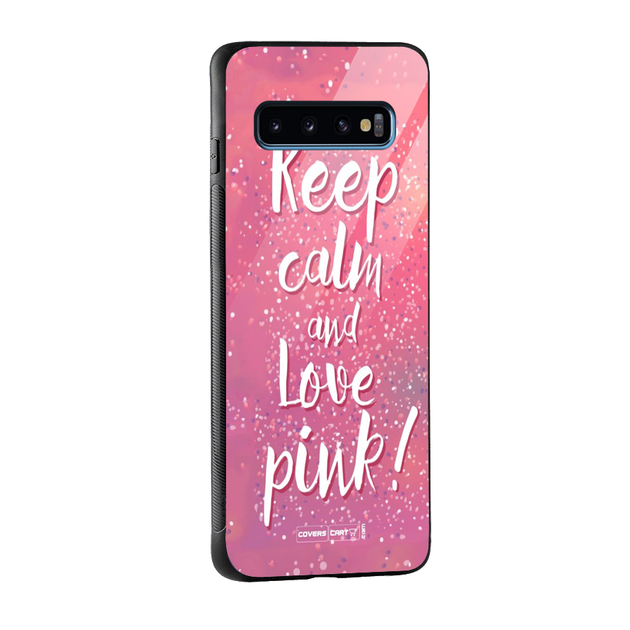 Love Pink Glass Back Case for Galaxy S10