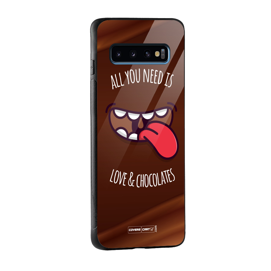 Love and Chocolates Glass Back Case for Galaxy S10