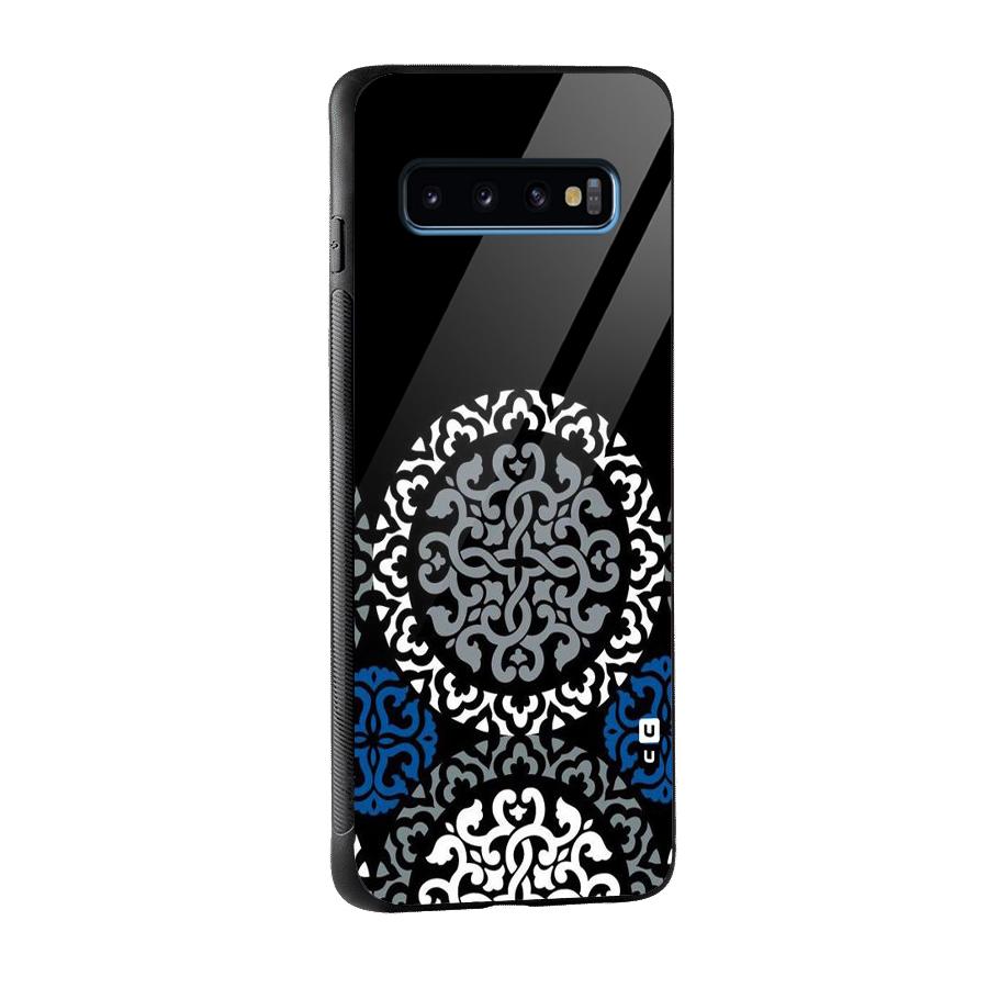 Mandala Circle Pattern Glass Back Case for Galaxy S10