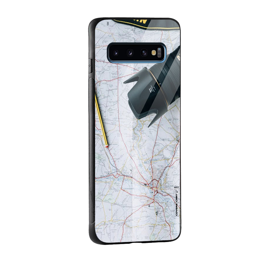 Map And Camera Glass Back Case for Galaxy S10
