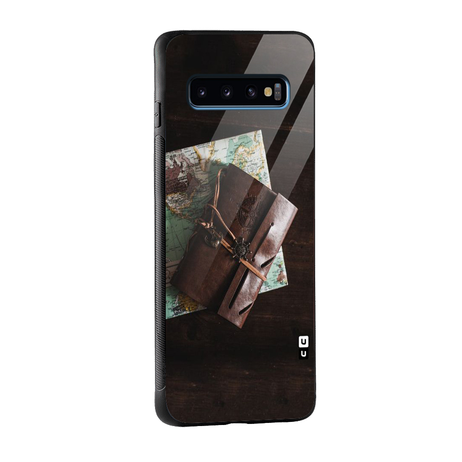 Map Journal Glass Back Case for Galaxy S10