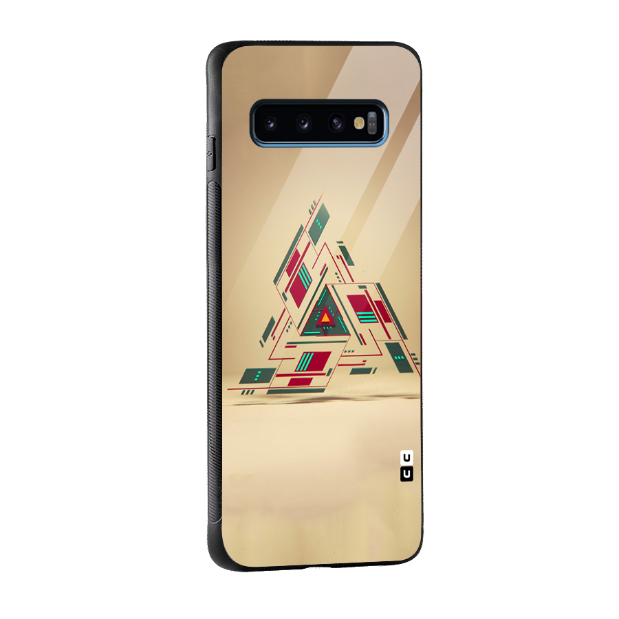 Maze Triangle Glass Back Case for Galaxy S10
