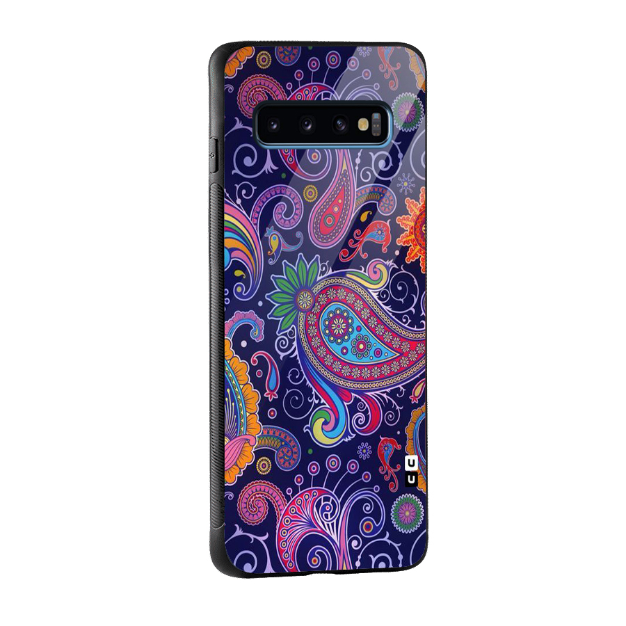 Mehendi Pattern Glass Back Case for Galaxy S10