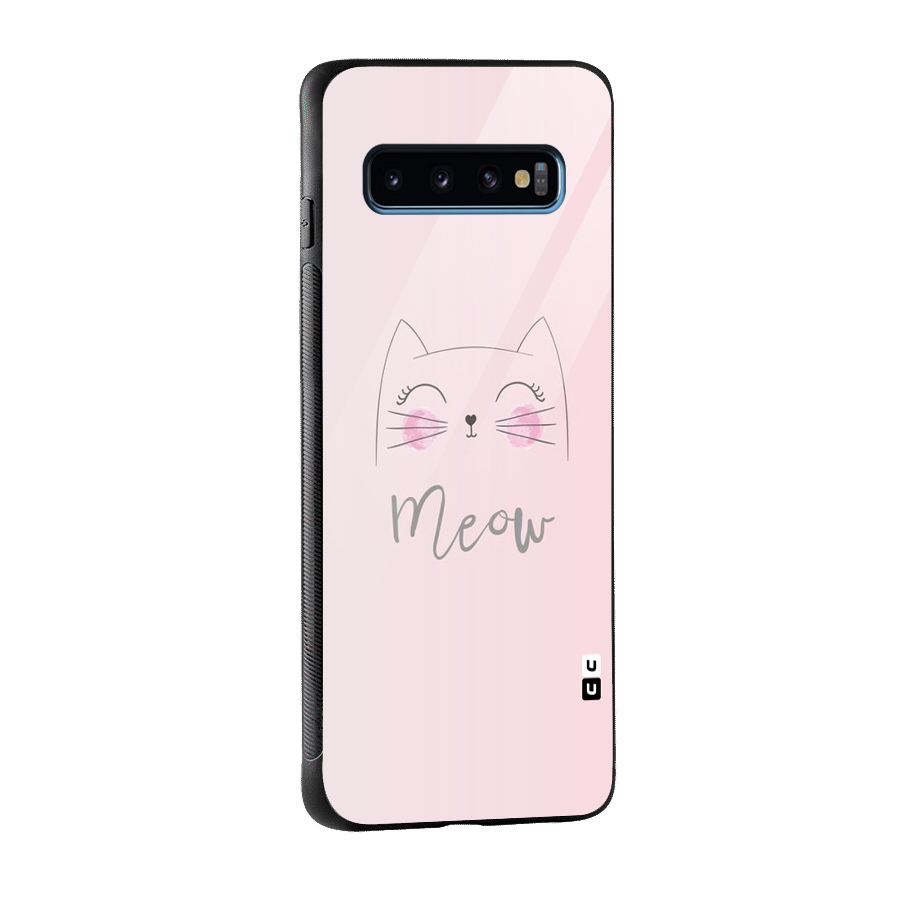 Meow Pink Glass Back Case for Galaxy S10
