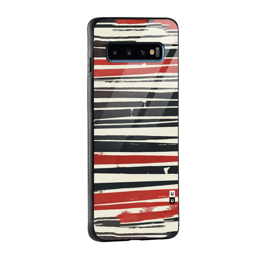 Messy Vintage Stripes Glass Back Case for Galaxy S10