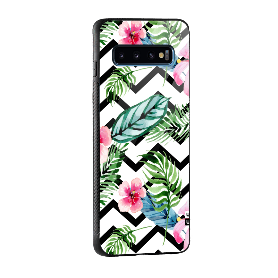 Modern Flowers Glass Back Case for Galaxy S10